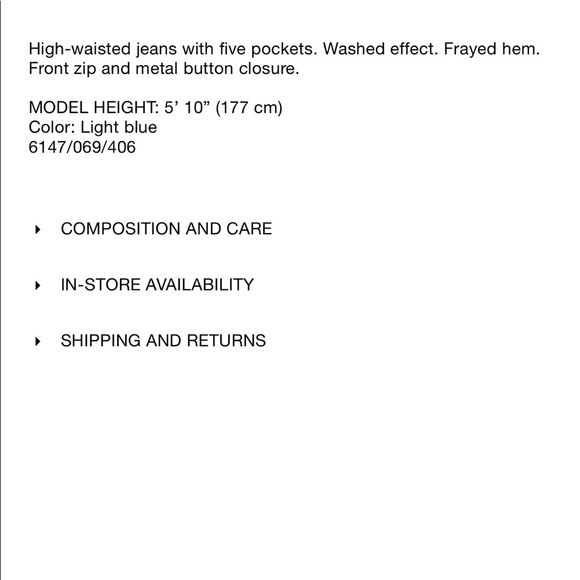 NWT’S Zara Slim Fit High Waisted White washed Jeans Size 36 4 - Picture 9 of 12